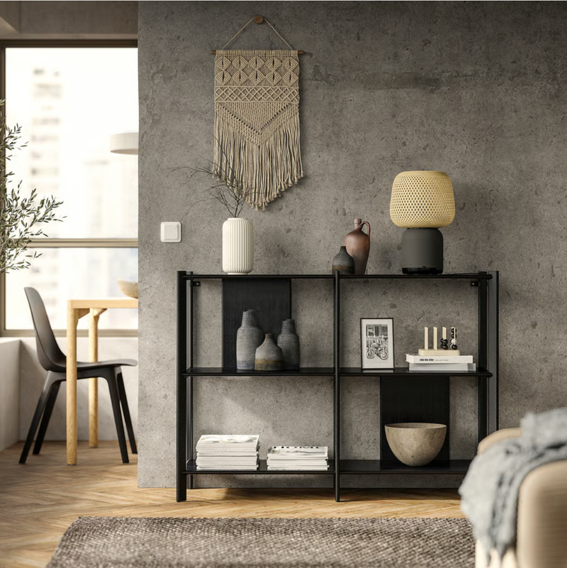 IKEA JÄTTESTA 黑色置物架/层架收纳柜 120x85cm (开放式多层设计/客厅卧室可用/极简工业风) 黑色