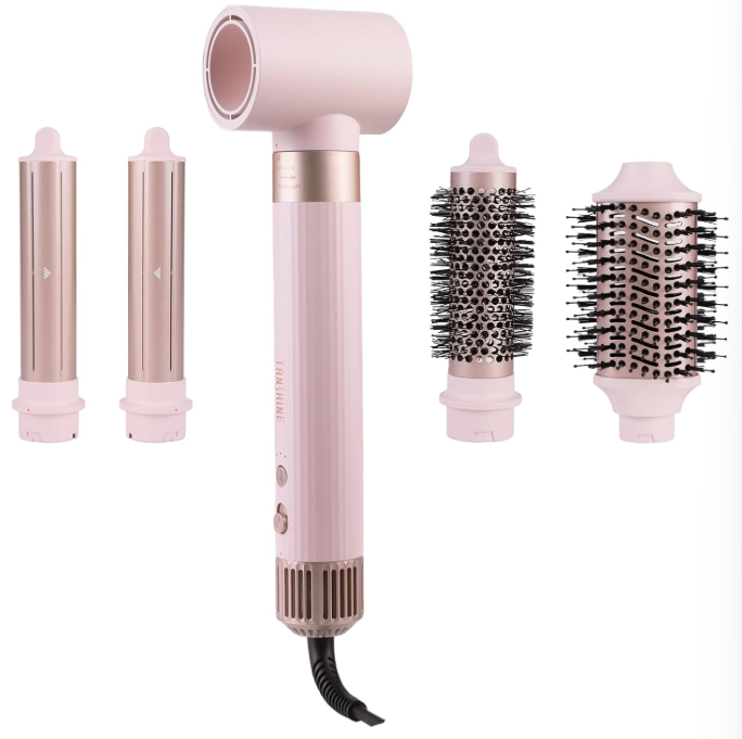 TANSHINE 5合1高速负离子美发造型梳 (110,000RPM/卷发直发蓬松一体) 粉色