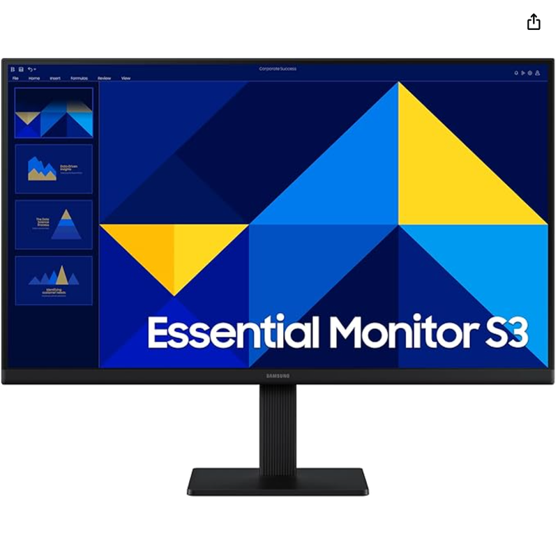 Samsung 24英寸 FHD 100Hz IPS 显示器 (LS24D300GANXZA/护眼模式/超窄边框)