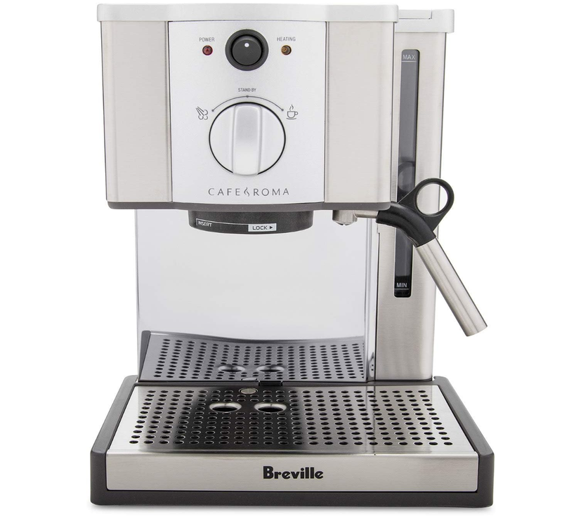 Breville Café Roma 意式浓缩咖啡机（15巴高压/不锈钢机身/自带奶泡器）